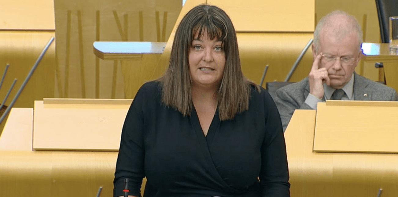 Ruth Maguire MSP asking a question at First Minister's Questions